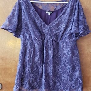 2X/18-20 lavender lace top from Kiyonna